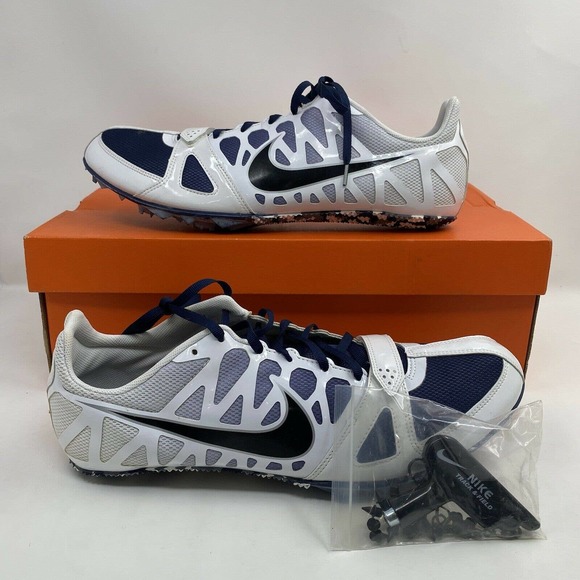Nike Zoom Rival S 6 Spikes Navy White New with Box - Picture 9 of 9